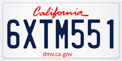 CA license plate 6XTM551