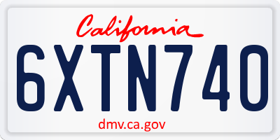 CA license plate 6XTN740