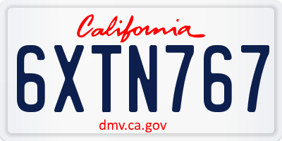 CA license plate 6XTN767