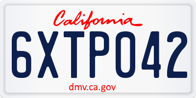 CA license plate 6XTP042