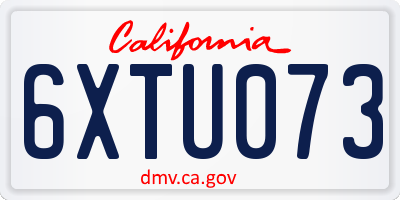 CA license plate 6XTU073