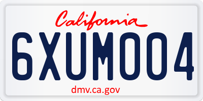 CA license plate 6XUM004