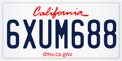 CA license plate 6XUM688