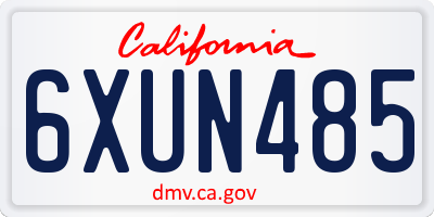CA license plate 6XUN485
