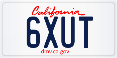 CA license plate 6XUT