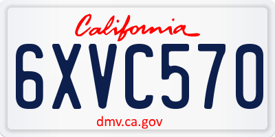 CA license plate 6XVC570