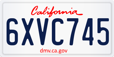 CA license plate 6XVC745