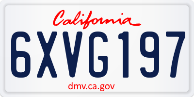CA license plate 6XVG197