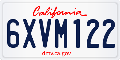 CA license plate 6XVM122