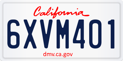 CA license plate 6XVM401