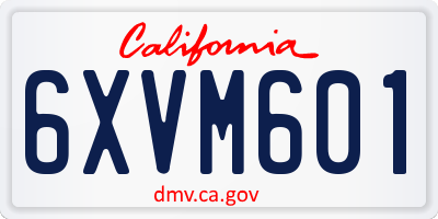 CA license plate 6XVM601