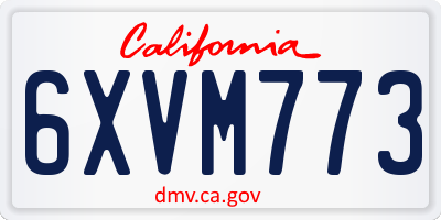 CA license plate 6XVM773
