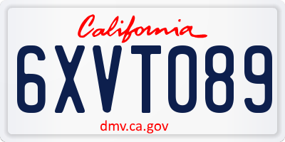 CA license plate 6XVT089