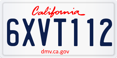 CA license plate 6XVT112