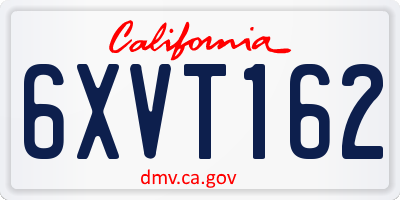 CA license plate 6XVT162