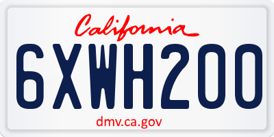 CA license plate 6XWH200