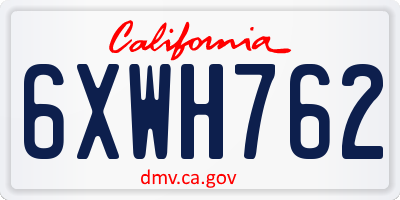 CA license plate 6XWH762