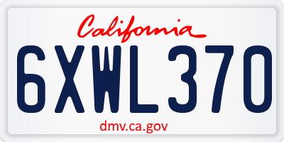 CA license plate 6XWL370