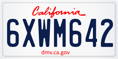 CA license plate 6XWM642