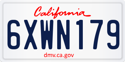 CA license plate 6XWN179