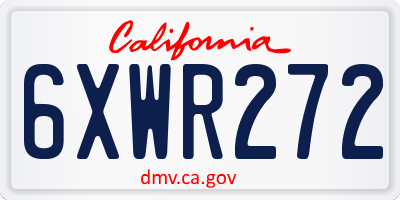 CA license plate 6XWR272