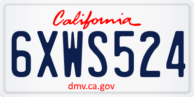 CA license plate 6XWS524
