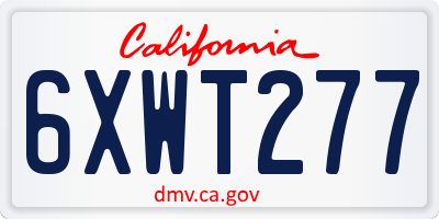 CA license plate 6XWT277