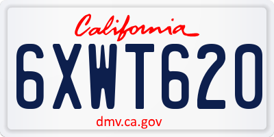 CA license plate 6XWT620