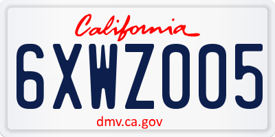 CA license plate 6XWZ005