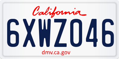 CA license plate 6XWZ046