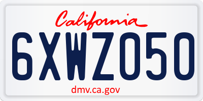 CA license plate 6XWZ050