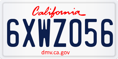 CA license plate 6XWZ056