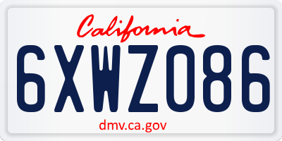 CA license plate 6XWZ086