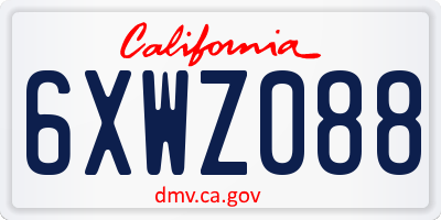 CA license plate 6XWZ088
