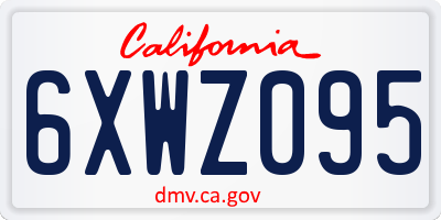 CA license plate 6XWZ095