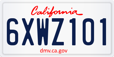 CA license plate 6XWZ101