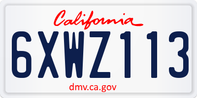 CA license plate 6XWZ113