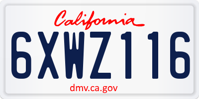 CA license plate 6XWZ116