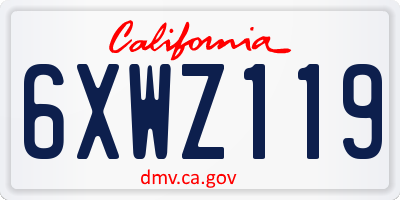 CA license plate 6XWZ119
