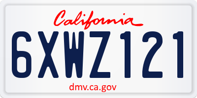 CA license plate 6XWZ121