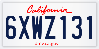 CA license plate 6XWZ131