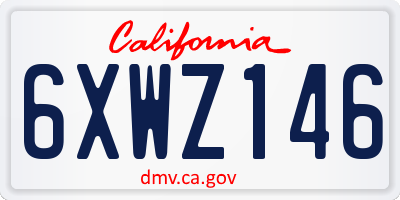 CA license plate 6XWZ146
