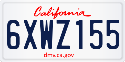 CA license plate 6XWZ155
