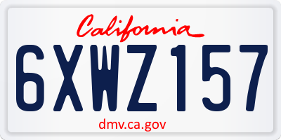 CA license plate 6XWZ157
