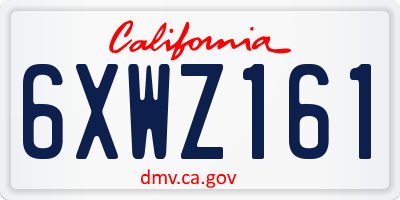 CA license plate 6XWZ161