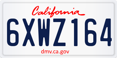 CA license plate 6XWZ164