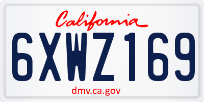 CA license plate 6XWZ169