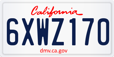 CA license plate 6XWZ170