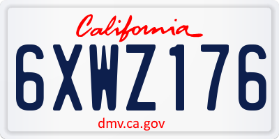 CA license plate 6XWZ176