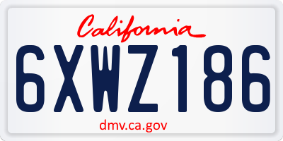 CA license plate 6XWZ186